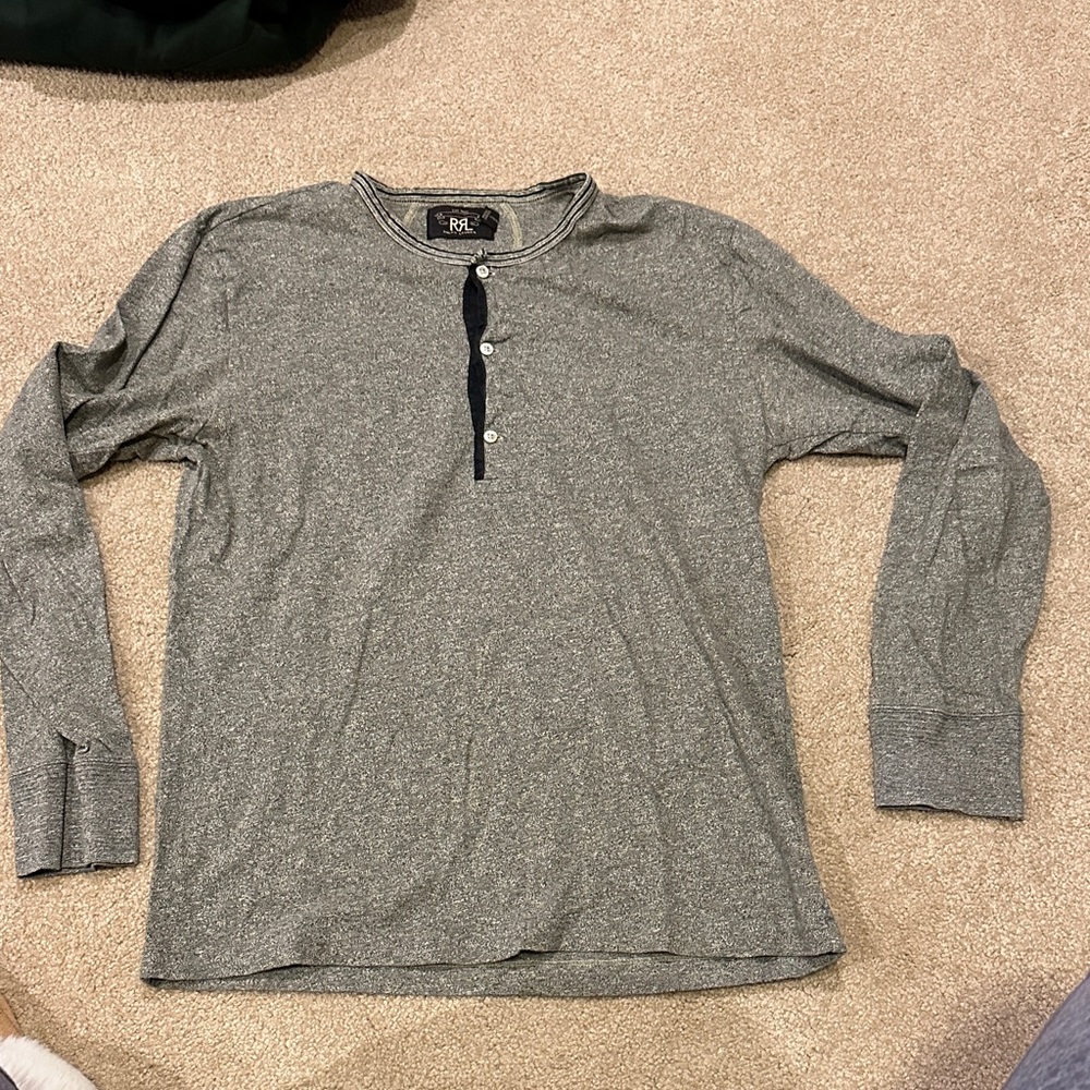 Polo Ralph Lauren Double R Gray Long Sleeve Henley